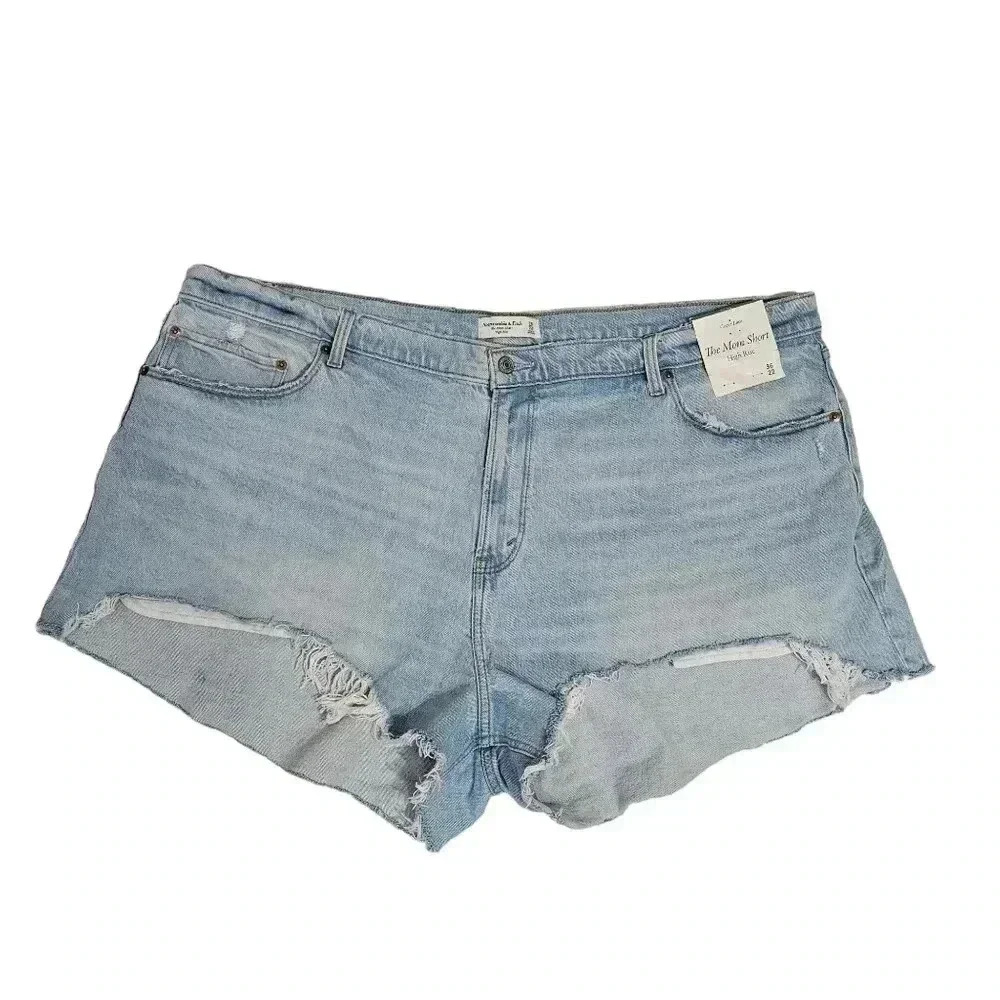 NWT Abercrombie & Fitch Curve Love The Mom Short High Rise Size 22